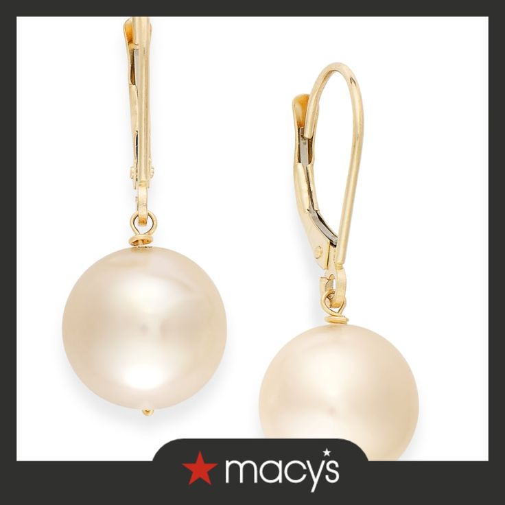 in stock Refined 14k Gold Earrings For Formal Occasions, Elegant Gold Pearl Earrings With Polished Finish, Classic Dangle Earrings With High Luster, Elegant 14k Gold Round Cut Earrings, Macy's Yellow Gold Drop Earrings, Timeless Round 14k Gold Pearl Earrings, Classic Yellow Gold Round Pearl Earrings, Classic Round Yellow Gold Pearl Earrings, Elegant 14k Gold Round Earrings