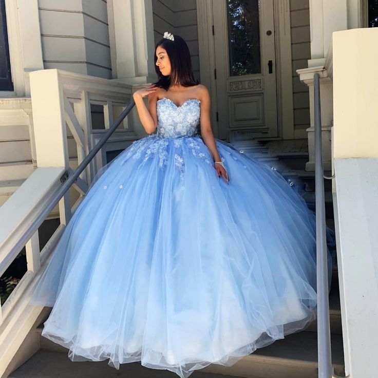 Sky Blue Princess Sexy Lace Quinceanera Prom Dresses Sweetheart Beaded Hand Made Flowers Tulle Evening Party Sweet 16 Dress Gala on Storenvy Sky Blue Quinceanera Dresses, Quincenera Dresses, Blue Ball Gown, Dresses With Appliques, Quinceñera Dresses, Quinceañera Dresses, Sweet 16 Dress, Prom Evening Dresses, Quinceanera Dresses Blue