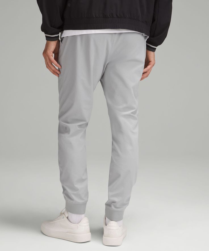 These Sleek Joggers Feature Our Abc Technology, Making Them An Obvious Choice For Recreation Or Travel. Designed For Casual. Close-To-Body Fit In The Glutes, Thighs, And Calves:intended To Sit At Ankle For 32"-34" Inseam:our Abc Technology Uses An Ergonomic Gusset To Remove Tension From The Crotch Of Our Pants. Waistband Drawcord Can Be Worn Inside Or Out. Discreet Back Pocket. Front Pockets With Hidden Phone And Coin Sleeves. | ABC Skinny-Fit Jogger Regular Casual Training Bottoms With 5-inch Inseam, Lululemon Full-length Bottoms With Elastic Waistband, Casual Full-length Lululemon Pants, Lululemon Casual Full-length Pants, Casual Full Length Lululemon Pants, Lululemon Relaxed Fit Functional Bottoms, Sporty Lululemon Pants With Comfort Waistband, Sporty Lululemon Pants With Pockets, Lululemon Training Bottoms With Elastic Waistband