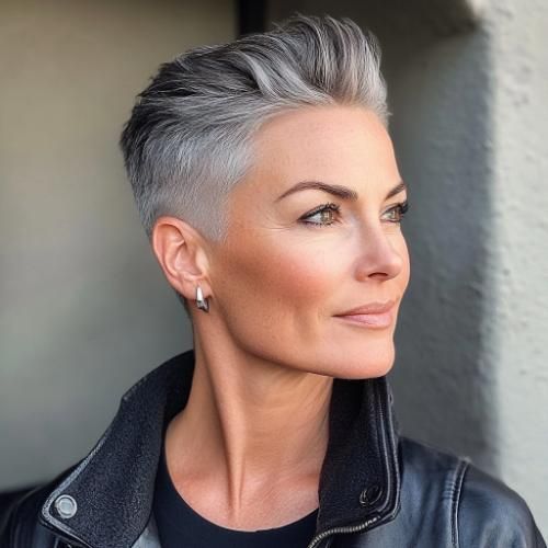 50 Haircuts For Women Over 50, Short Hair Women Over 50, Gray Hairstyles For Women, Short Hairstyles Over 50, Grey Hair Over 50, Gray Hairstyles, Short White Hair, Short Spiked Hair, Short Silver Hair