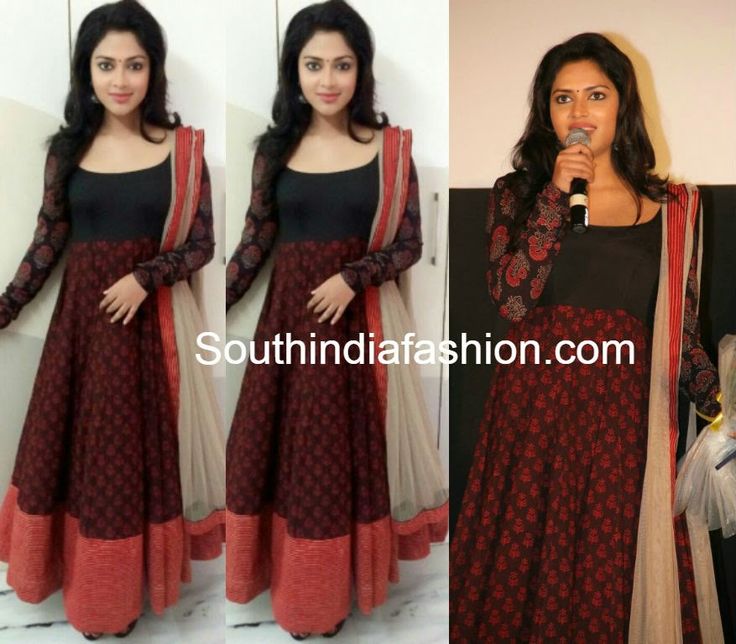 Amala Paul in Elegant Anarkali ~ Celebrity Sarees, Designer Sarees, Bridal Sarees, Latest Blouse Designs 2014 Kurti Design From Saree, Umbrella Kurti Design From Saree, Maroon Combination, Umbrella Kurti Design, Elegant Anarkali, Umbrella Kurti, Indian Kurti Designs, Ikkat Dresses, Printed Anarkali