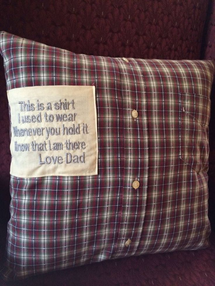 a pillow that has a message on it