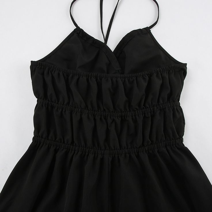 Black Hepburn Asymmetric Swing Dress - Black- L Asymmetrical Hem Ruffled Dress For Day Out, Chic Asymmetrical Maxi Dress With Ruffles, Day Out Dress With Asymmetrical Hem And Ruffles, Day Out Dress With Ruffles And Asymmetrical Hem, Chic Asymmetrical Ruffled Maxi Dress, Ruffled Mini Dress With Asymmetrical Hem, Asymmetrical Hem Maxi Dress For Night Out In Spring, Spring Maxi Dress With Asymmetrical Hem For Night Out, Chic Asymmetrical Maxi Dress For Brunch