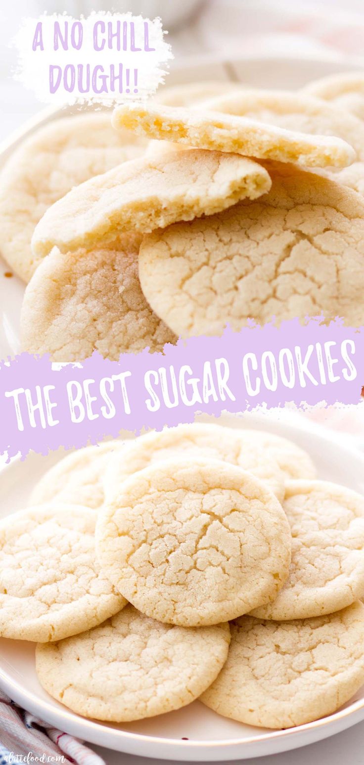 the best sugar cookies are stacked on top of each other and ready to be eaten