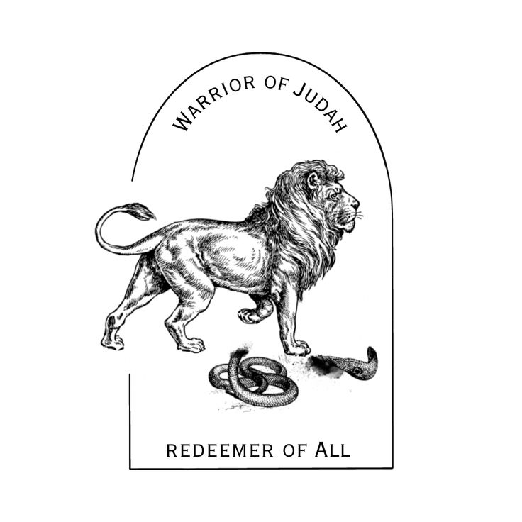 a black and white drawing of a lion with the words warrior of judah on it