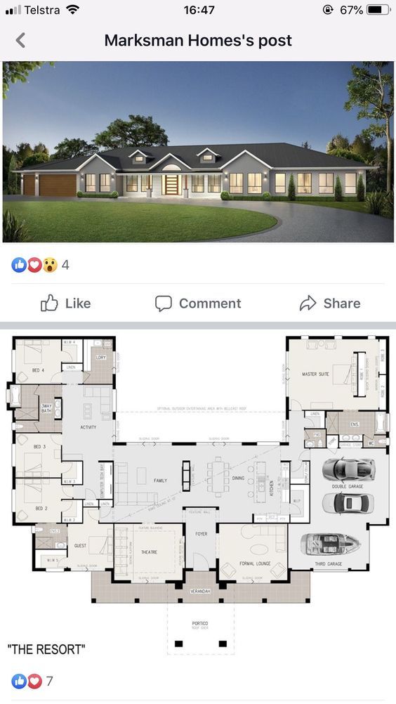 H Layout House, Small House Open Floor Plan Ideas, Acreage Homes Floor Plans, U Shaped House Plans, Next At Home, U Shaped Houses, Large House Plans, Design Floor Plans, House Plans Mansion