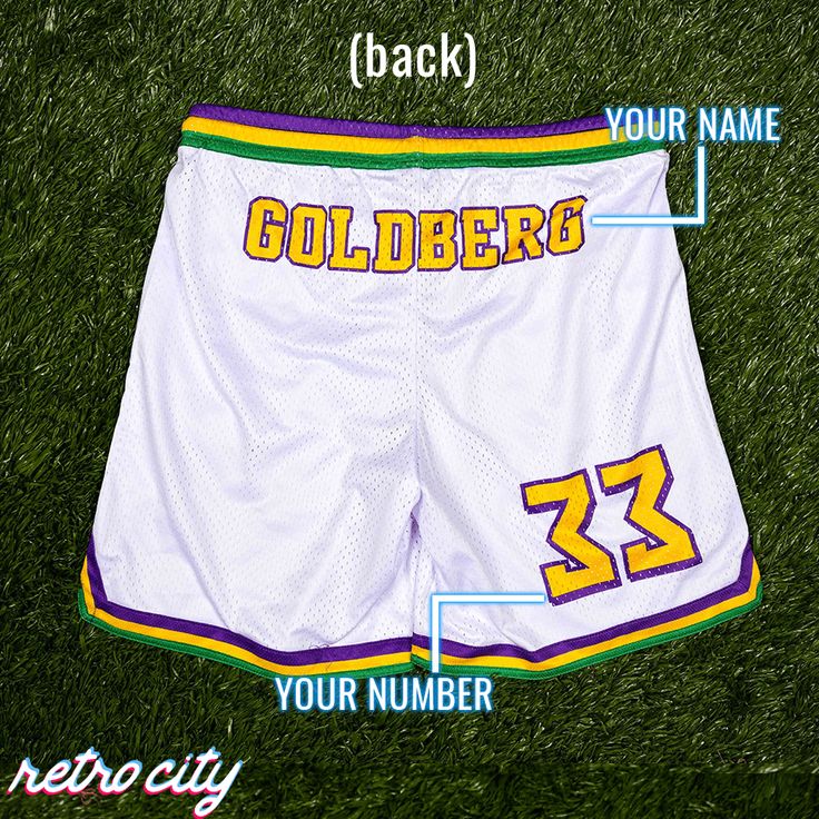 Form the Flying V and grab these retro shorts before Coach Bombay starts conditioning drills. Knuckle Puck not included. Add your own name and number for free! Features two layers of our buttery-soft, four-way stretch heavyweight retro mesh fabric, deep side pockets, and front drawstring. Custom-made to orderThese shorts are custom-made to order. Add your own name and number on the back for free! Please check the 'Estimated Arrival' widget below the 'Add To Cart' button to check current turn tim Throwback Style Sports Shorts, Sporty Shorts With Team Name For Sports Events, Casual White Athletic Shorts For Cheerleading, Sports Bottoms With White Letter Print, White Sports Bottoms With Letter Print, White Athletic Shorts For Basketball Season, White Letter Print Bottoms For Sports Season, White Athleisure Athletic Shorts For Cheerleading, White Shorts For Cheerleading