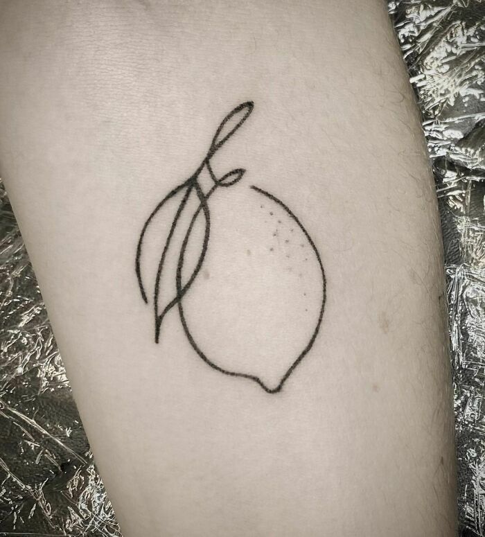 Lemon Lemon Tattoo Meaning, When Life Gives You Lemons Tattoo, Limoncello Tattoo, Italian Lemon Tattoo, Cannoli Tattoo, Cute Fruit Tattoos, Lemon Tattoo Design, Fine Line Lemon Tattoo, Lemon Tattoo Minimalist