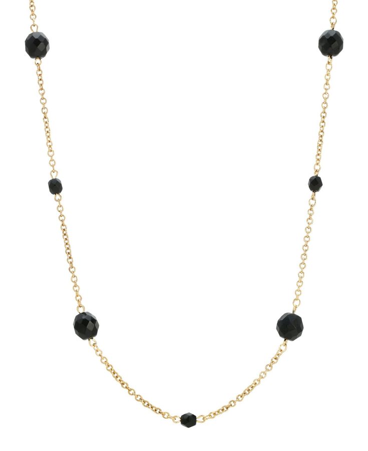 in stock Elegant Black Beaded Necklaces With Polished Beads, Chic Beaded Chain Jewelry For Evening, Chic Beaded Chain Jewelry For Formal Occasions, Chic Evening Jewelry With Beaded Chain, Party Long Necklace With Black Beads, Chic Formal Beaded Chain Jewelry, Black Beaded Chain Jewelry, Elegant Black Beaded Necklace With Polished Beads, Black Polished Bead Necklaces For Party