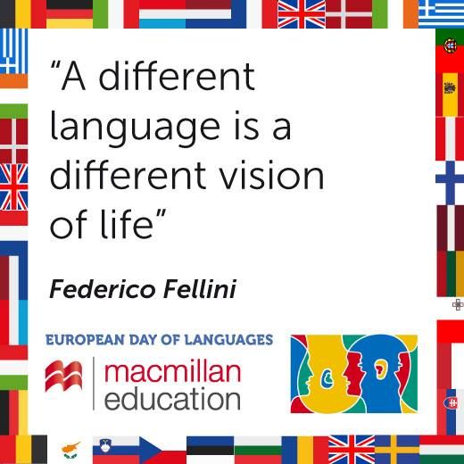 a poster with different flags and words on it that says, a different language is a different vision of life