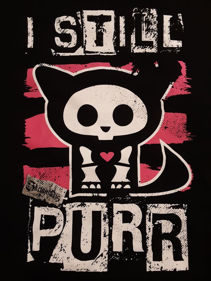 i still purr t - shirt in black with pink and white print on the chest