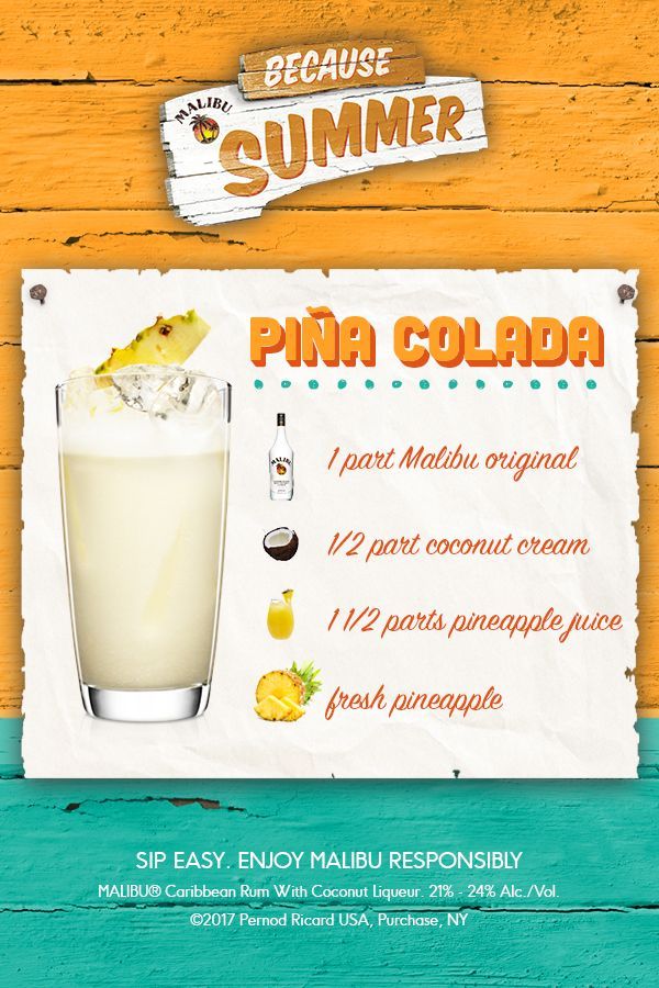 an advertisement for a drink called pina cola