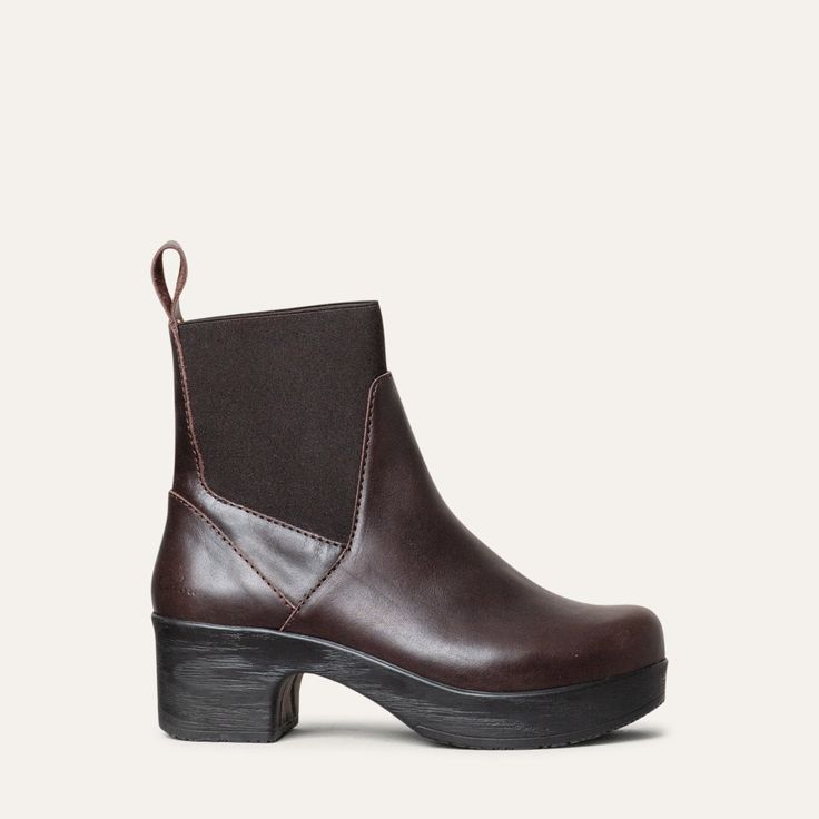 A wardrobe essential – the Angelina Chelsea boot is both chic and practical. Handmade in Portugal, This rich brown leather boot has a rounded toe, elastic sides with pull tabs for easy wear, and a removable anatomic sole for extra comfort and support. Unique Calou sole soft & flexible Heel height 5,5 cm / 2,16 in Shaft height 14 cm / 5,5 in Fits normal to wide feet Brown Mid-calf Boots With Leather Sole And Medium Width, Red Cedar Wood, Heel Grips, Shoes Too Big, Shoe Tree, Leather Boot, Brown Leather Boots, Chelsea Boot, Shoe Store