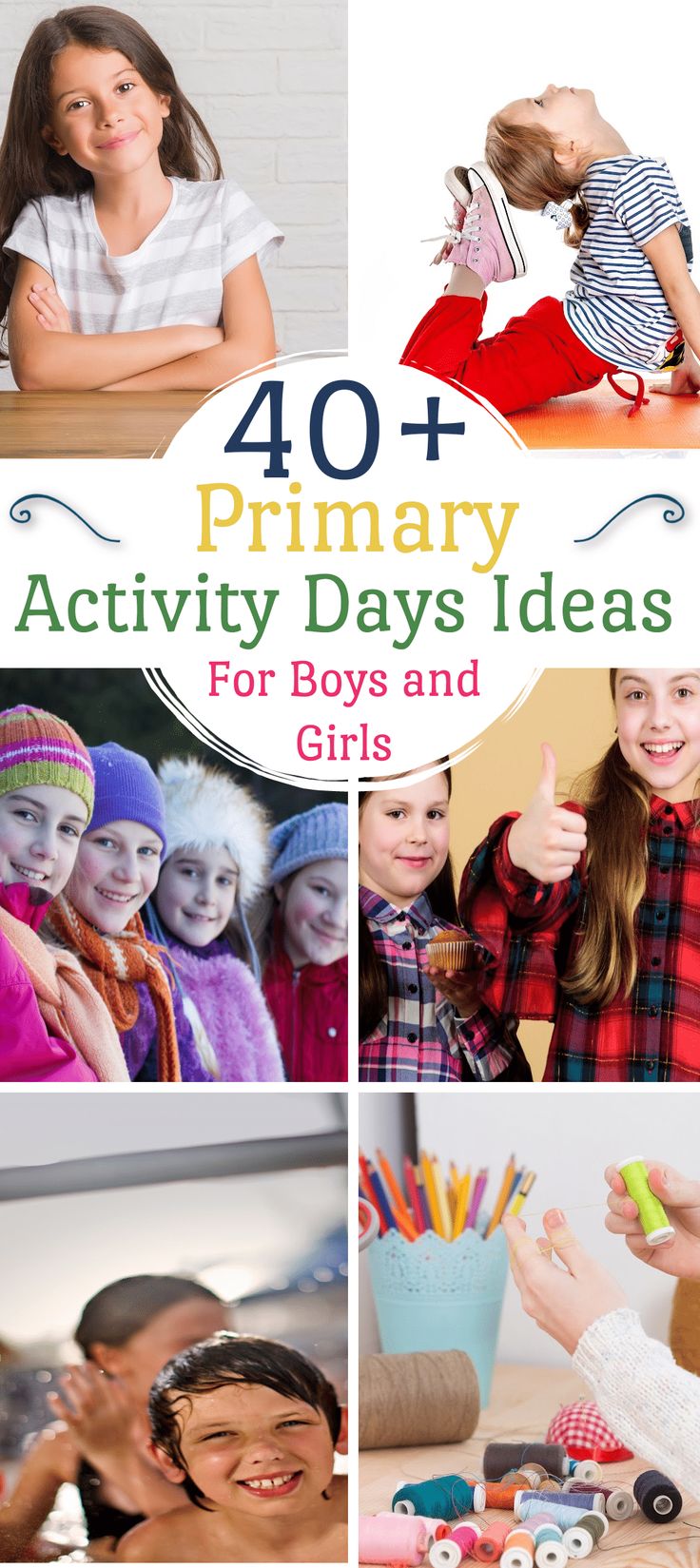 the cover of 40 + primary and secondary school activities for boys and girls to play with