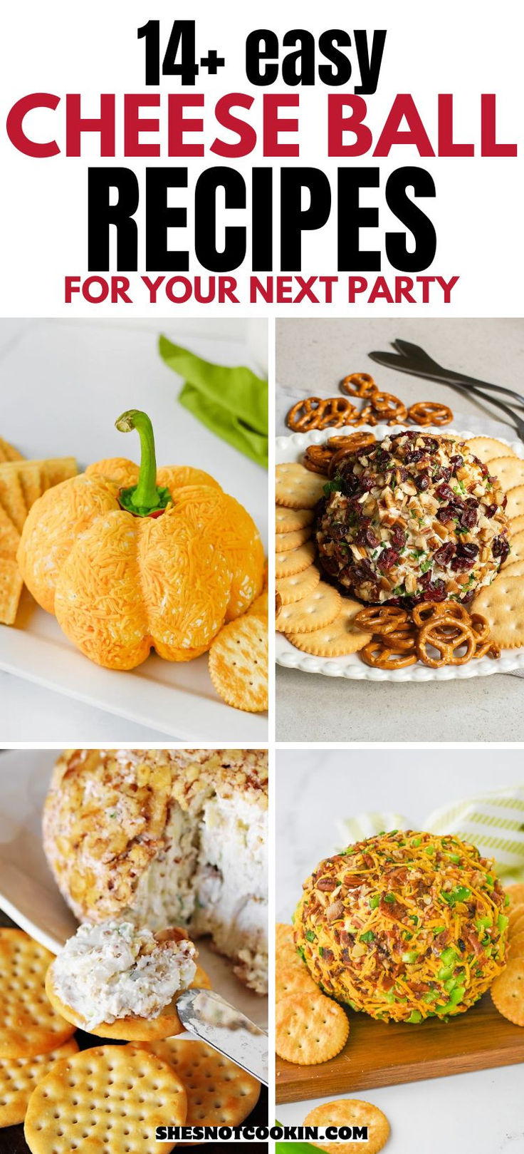 Photo collage of cheese ball appetizers with text overlay. Cheeseball Turkey Appetizer, Party Food With Cream Cheese, Autumn Cheese Ball, Fall Cheese Ball Ideas, Fall Cheese Balls, Rosemary Cheese Ball, Thanksgiving Appetizers Cheeseball, Fall Cheeseball Recipes, Basic Cheese Ball