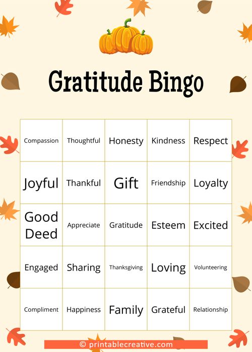 a printable thanksgiving game with pumpkins and leaves in the background, including words that spell