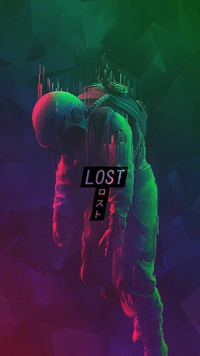 a poster with the words lost on it and an image of a man in space suit