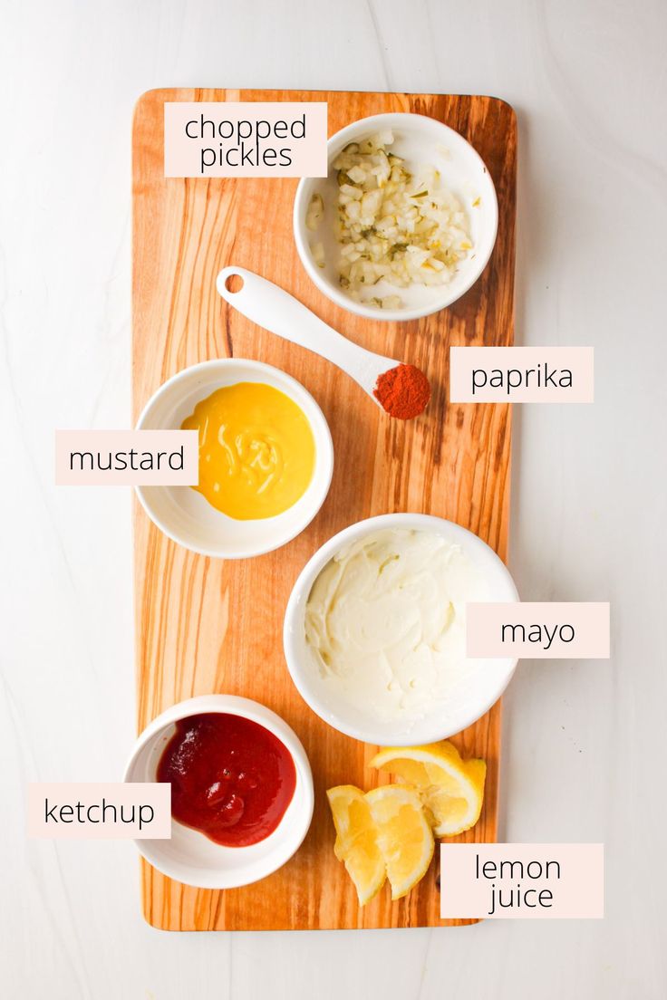 the ingredients for this recipe are displayed on a cutting board