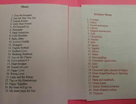 an open book with the names and numbers of all kinds of things in it on pink paper