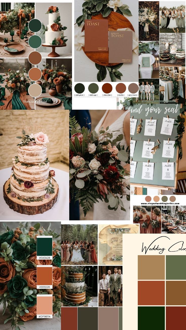 a collage of different wedding colors and themes