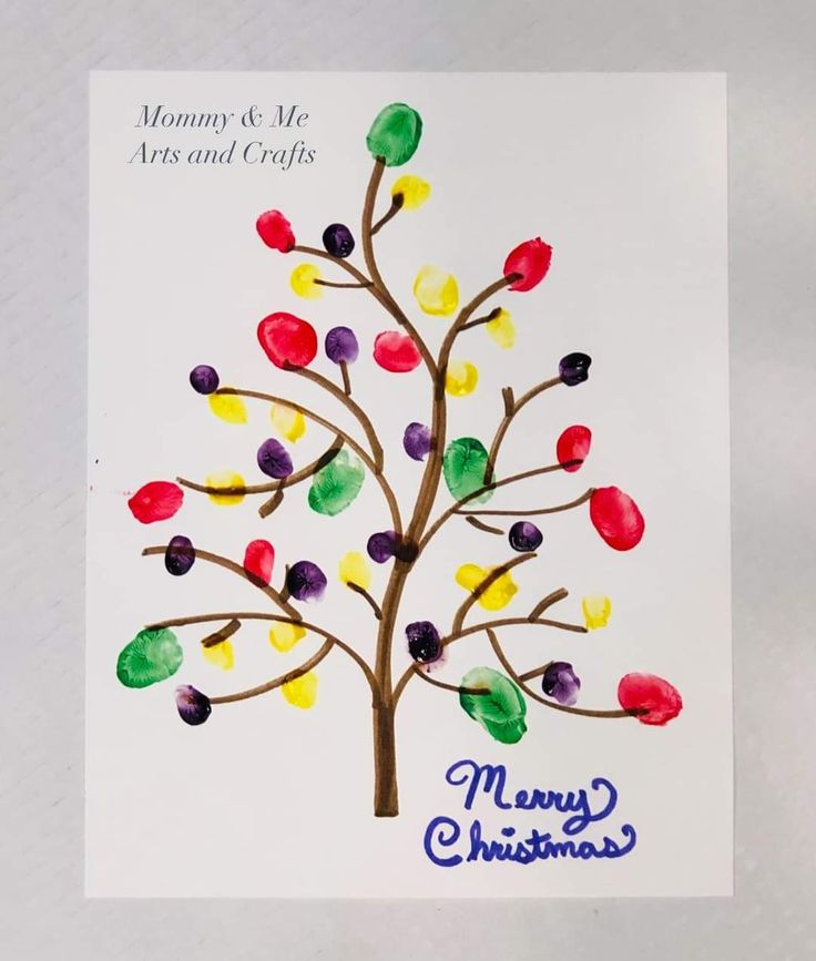 a handmade christmas tree card with the words merry and me around crafts on it