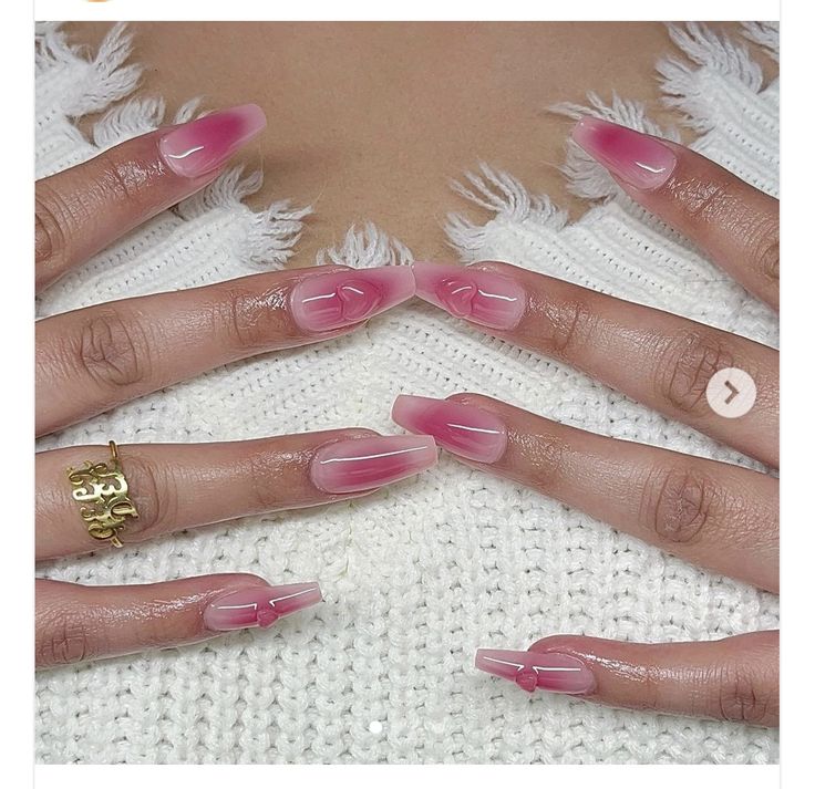 Ombre Pink Nails, Nails June, Nails 23, Nails Holiday, Acrylic Ideas, Punk Nails, Korean Nails, Ombre Pink, Medium Nails