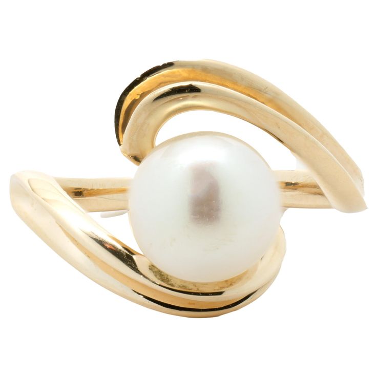 Designer: custom Material: 14K yellow gold Weight: 3.02 grams Dimensions: ring top measures 12.7mm wide Size: 5.5 (complimentary sizing available) Swirl Ring, Fashion Rings, Fresh Water, Freshwater Pearls, Swirl, Jewelry Rings, Yellow Gold, Ring, Yellow