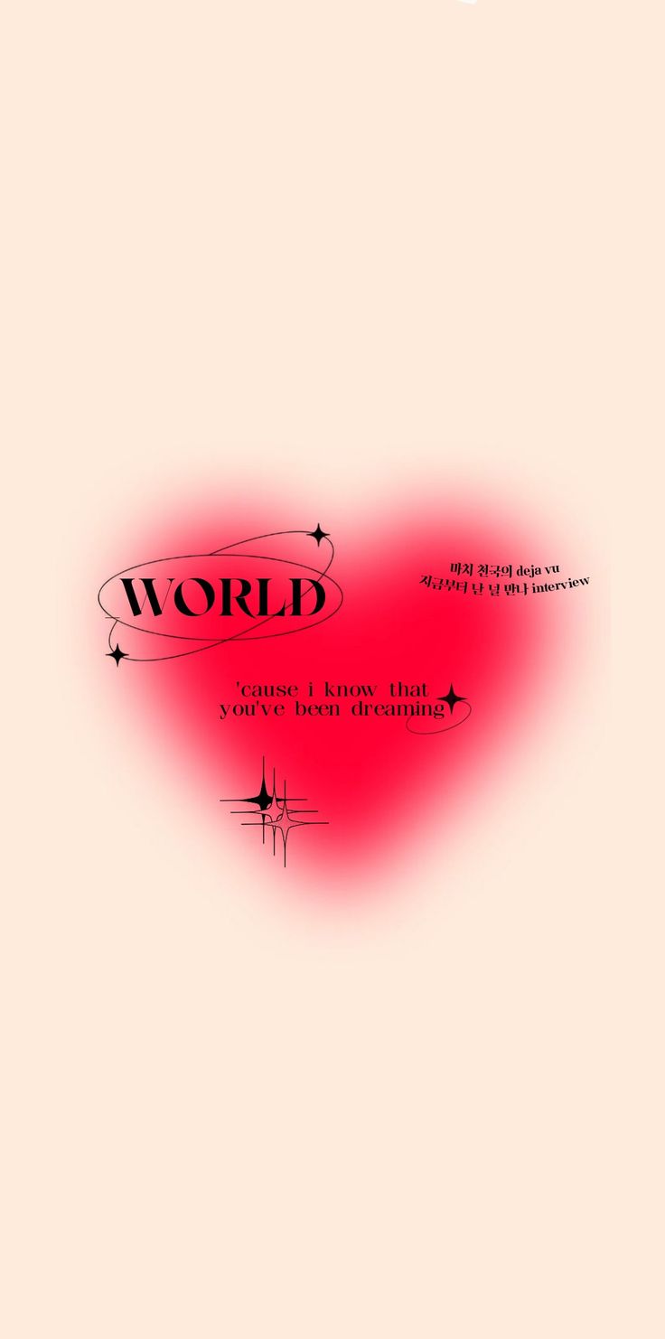 a red heart with the word world written on it and an arrow pointing up at it