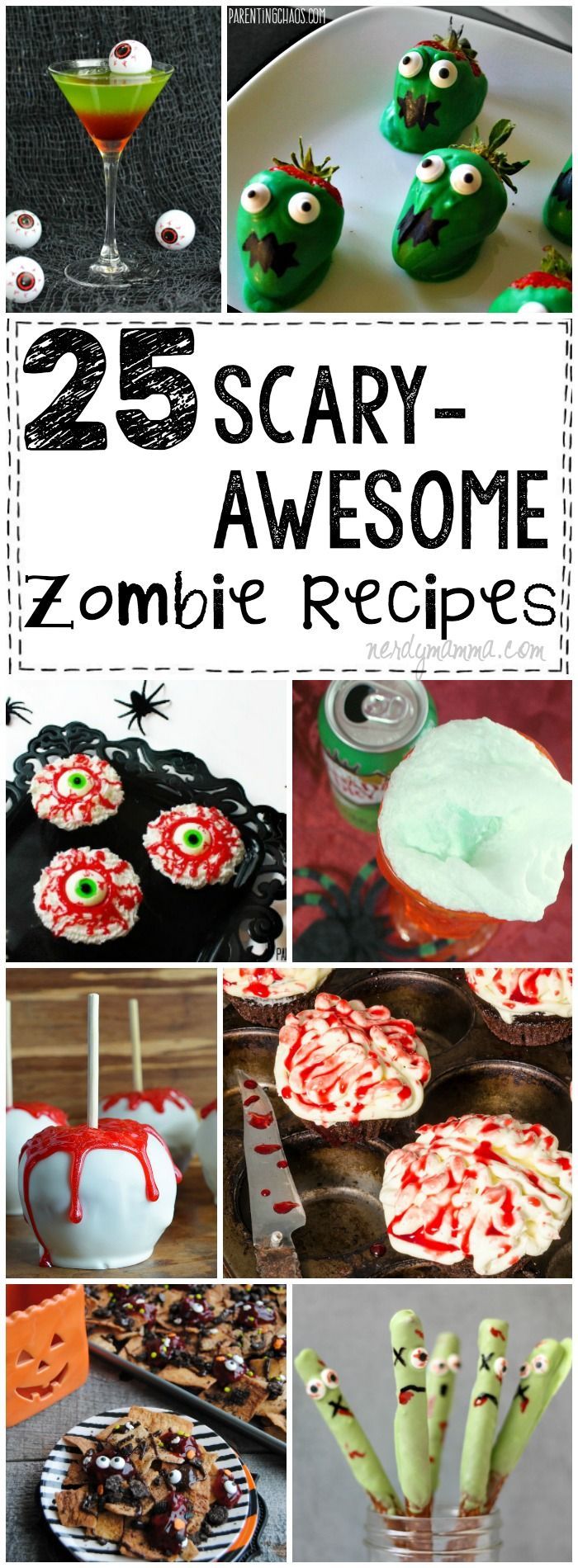 25 scary - awesome zombie recipes for halloween