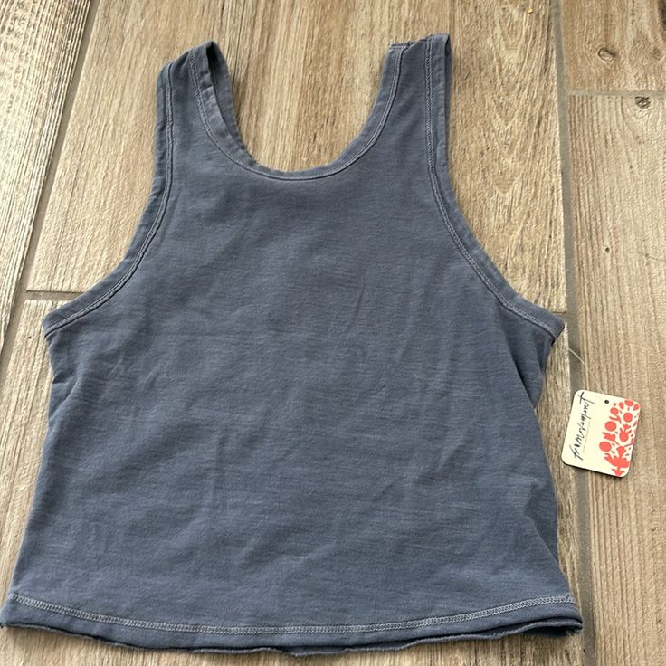 Nwt Blue Wash Free People Tank Top Ordered Wrong Size Online Fitted Casual Denim Blue Tank Top, Blue Sporty Tank Top For Everyday Wear, Blue Cropped Cotton Tank Top, Denim Blue Cotton Tank Top, Navy Cotton Tank Top For Spring, Casual Denim Blue Cotton Tank Top, Casual Cotton Denim Blue Tank Top, Navy Casual Cotton Tank Top, Casual Navy Cotton Tank Top