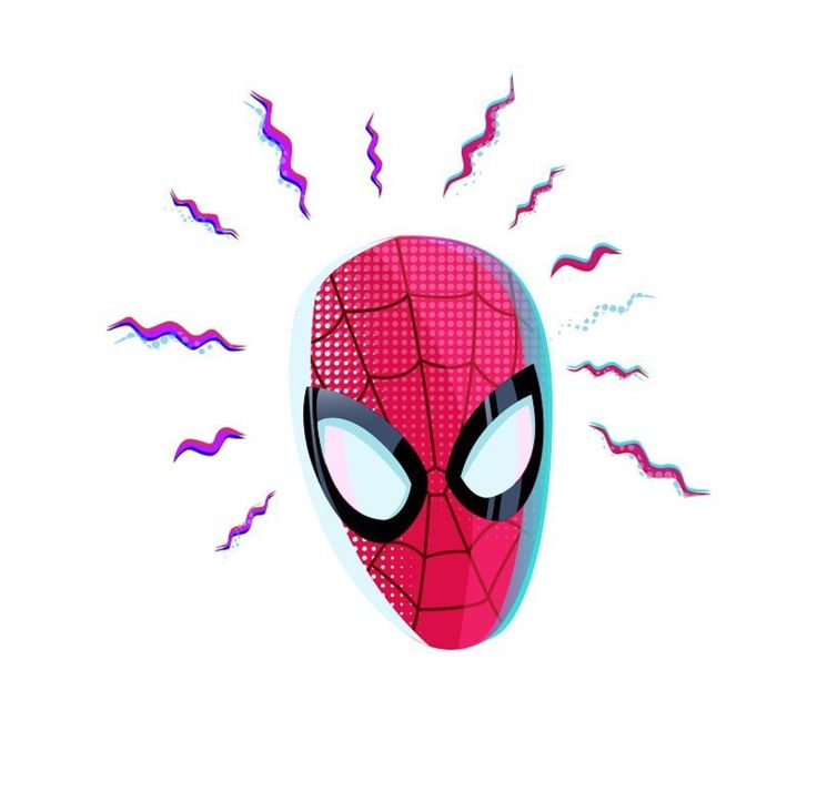 a spider - man mask is shown with lightnings in the sky behind it on a white background