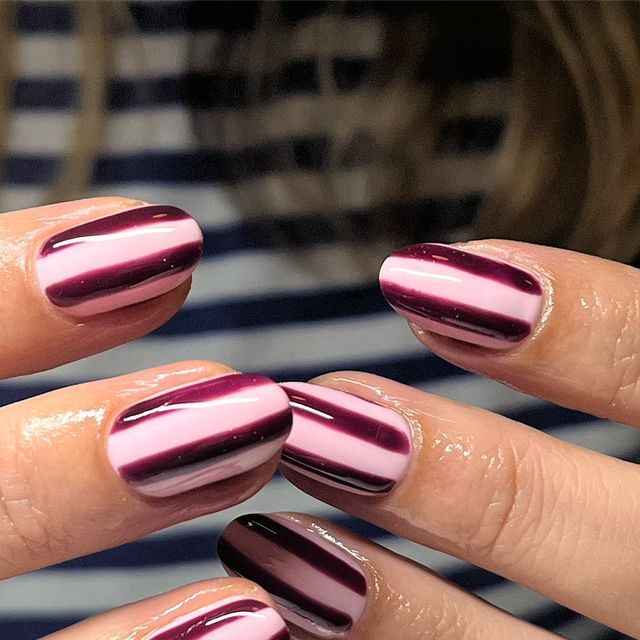 Georgia Cotterill | Manchester BIAB & Nail Art Specialist on Instagram: "stripes on stripes 

*phase 1*" Pink Stripe Nails, Green Stripe Nails, Candy Stripe Nails, Stripe Nail Designs, Ombre Christmas Nails, Biab Nail Art, Striping Nail Art, Nail Stripes, Nails Stripes