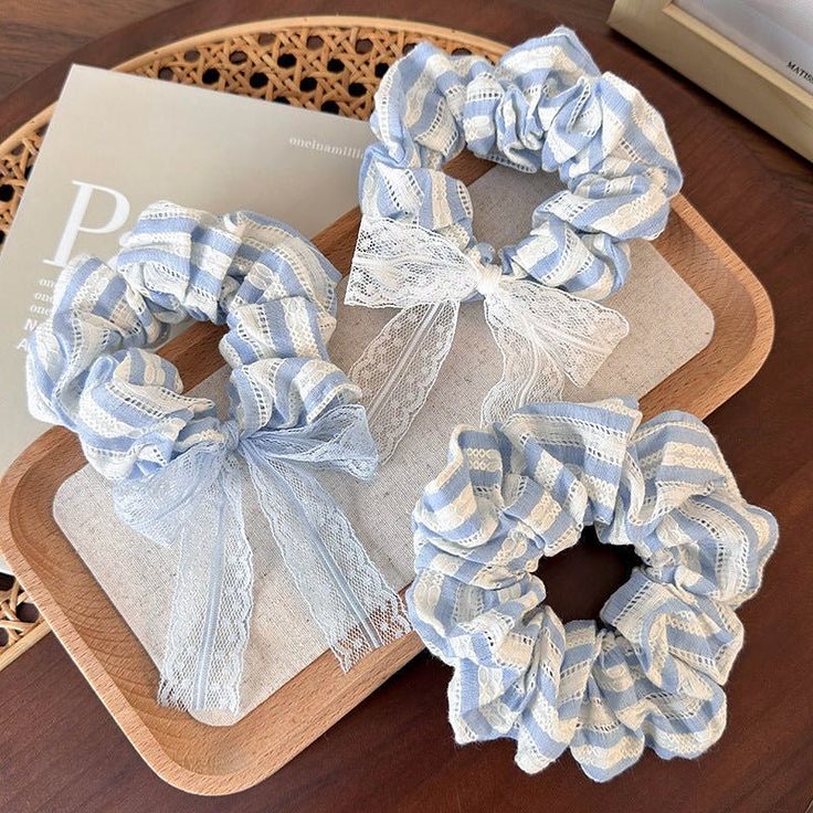 Not your regular scrunchies, they slay!🎀 . #scrunchies #scrunchie #hairtutorial #hairideas #hairfashion #jewelry Blue Fits, Lace Bows, Blue Bow, Diamond Crystal, Cotton Lace, Holiday Collection, Blue Lace, Artisan Jewelry, Scrunchies