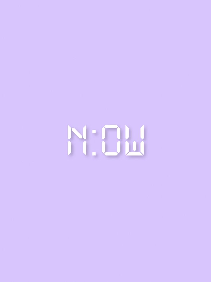 the word now written in white on a purple background