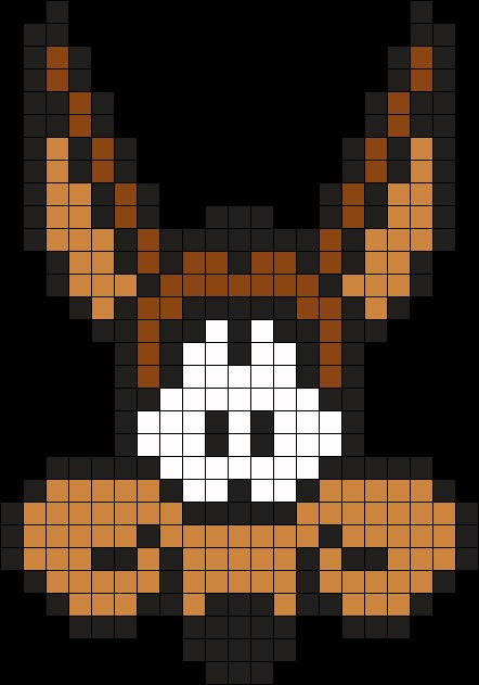 a cross stitch pattern that looks like a cat with an orange and black stripe on it