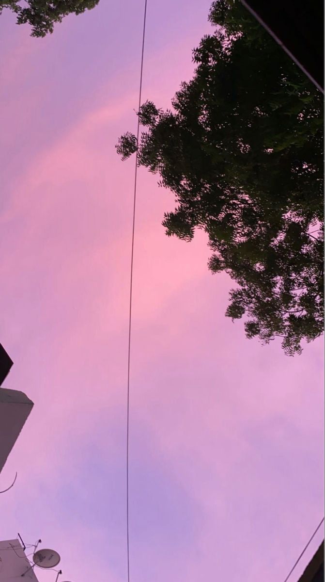 the sky is pink and purple in this photo