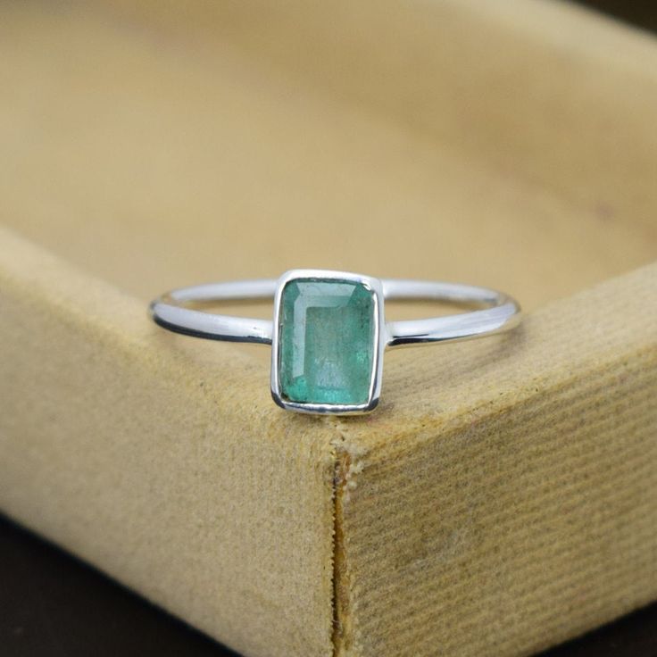 Simple Emerald Ring Metal :- 14k White Gold (Not Plated) Stone Detail :- Stone Weight :- 0.90crts Gemstone :-Natural Emerald Handmade Ring Emerald Ring Simple, Emerald Cut Ring, Ring Emerald Cut, Casual Rings, Emerald Cut Rings, Simple Ring, Etsy Gold Ring, Ring Emerald, Ring Simple