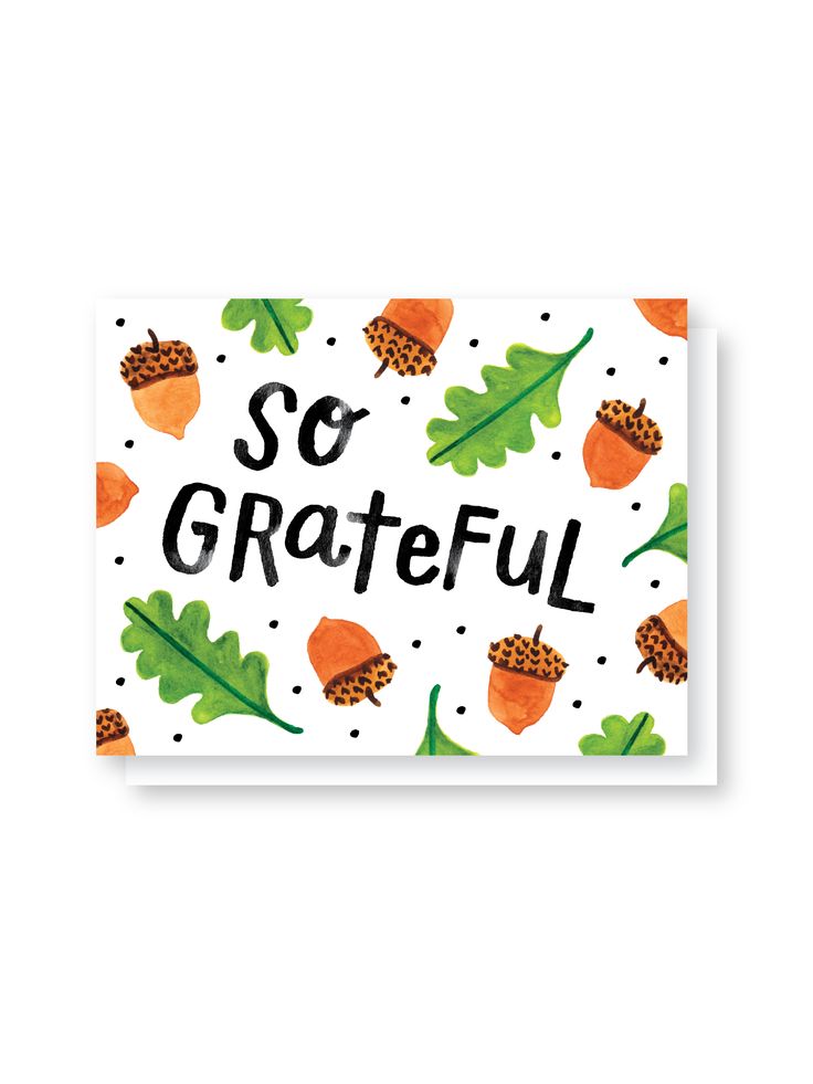 grateful acorn card Minimal Greeting Card Design, Thankful For You Card, Thanksgiving Handmade Cards, Watercolor Thanksgiving Cards, Thanksgiving Card Ideas, Handmade Thanksgiving Cards, Thanksgiving Homemade Cards, Grateful Cards, Thankful Cards