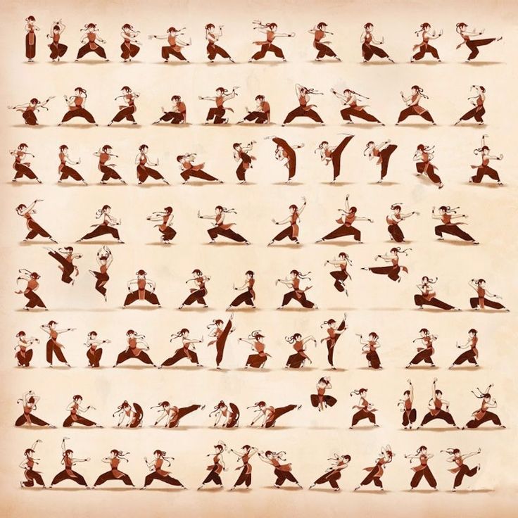 an image of a woman doing yoga poses in various positions on a sheet of paper