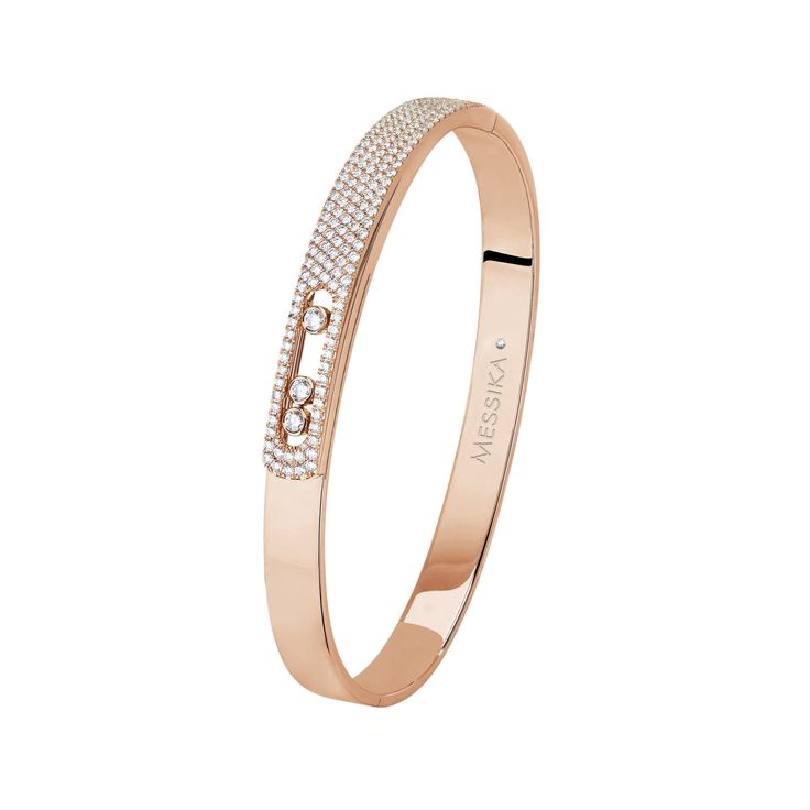 Messika Jewelry - BRACELET DIAMOND ROSE GOLD MOVE NOA PAVÉ BANGLE | Manfredi Jewels Messika Bracelet, Rose Gold Diamond Bracelet, Pave Bangle, Luxury Bracelet, Diamond Bangles Bracelet, Diamond Jewel, Bracelets Gold Diamond, Gold Bangles Design, Unique Diamonds