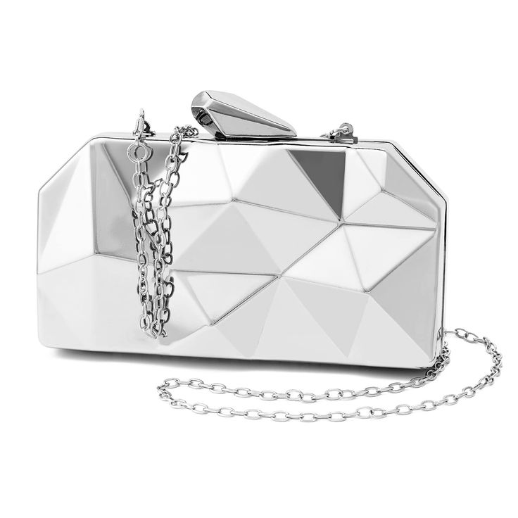 PRICES MAY VARY. Premium Material:The clutch evening bag has sleek metal coat and poly-cotton lining,with electroplating process and geometric diamond design,presents a glossy mirror reflection.Lattice pattern metal evening clutch purse for women is scratch-resistant,stylish and durable Perfect Size:7.1 x1.4x 3.9in(18 x3.5 x10cm),geometric purses for women evening is enough to hold your essentials,such as mobile phone,keys,cards,lipstick,small mirror and other small items.Small clutch purse come Geometric Purse, Gold Clutch Purse, Geometric Diamond Design, Clutch Purse Black, Rhinestone Clutch, Mirror Reflection, Gold Clutch, Wedding Purse, Gold Handbags