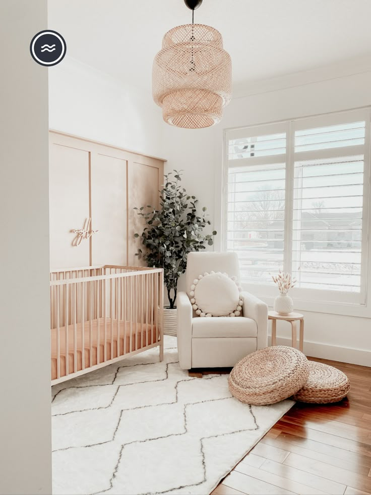 Beautiful nursery room decor featuring a machine washable plush rug. Pink Nursery Room, Nursery Accents, Nursery Accent Wall, Nursery Trends, Baby Nursery Inspiration, Baby Room Neutral, Baby Room Themes, Girl Nursery Room, Nursery Room Design