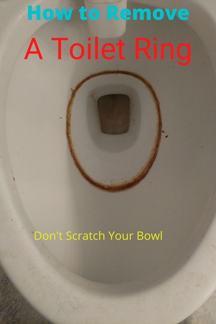 a toilet with the lid down and text how to remove a toilet ring don't scratch your bowl