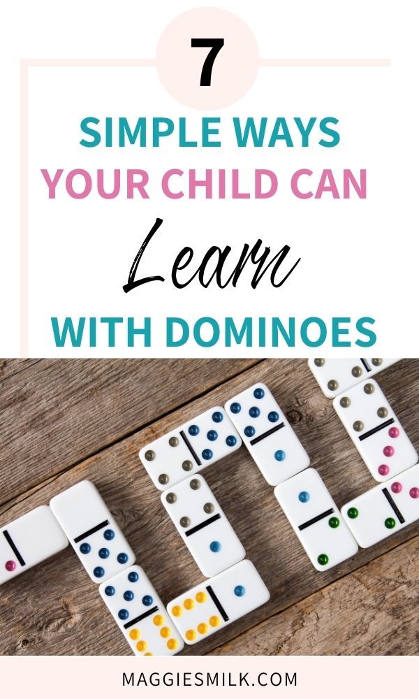 dominos with the words 7 simple ways your child can learn with dominos