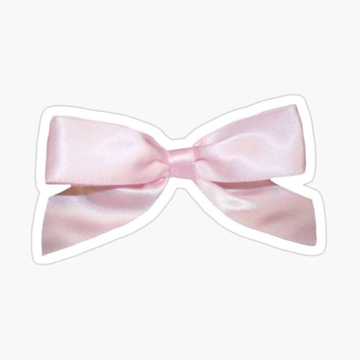 a pink bow sticker on a white background