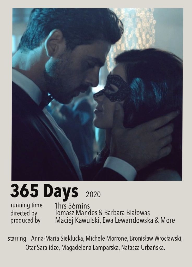 the poster for 365 days, which features two people in masks and one is kissing