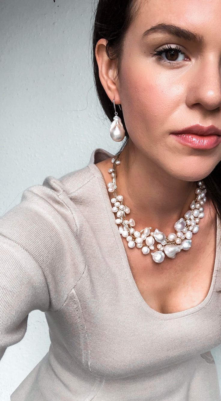 The classic pearl drop earring in a radiant new look. Featuring Large Baroque Pearls. (shop these brilliant pearl earrings: https://lintonjewelry.com/collections/earrings/products/large-baroque-pearl-earrings) White Pear-shaped Party Jewelry, Baroque Pearl Drop Jewelry For Parties, Baroque Pearl Drop Party Jewelry, Pearl White Pear-shaped Party Jewelry, Baroque Pearl Drop Earrings In White, Elegant Baroque Pearl Briolette Earrings, Elegant Baroque Briolette Pearl Earrings, Luxury White Baroque Pearl Jewelry, White Baroque Pearl Earrings With Pearl Charm