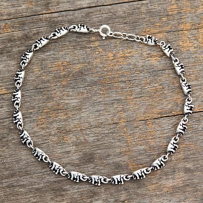 Sterling silver anklet, 'Elephant Parade'. Shop from #UNICEFMarket and help save the lives of children around the world. Elephant Anklet, Anklets Indian, Hammered Silver Jewelry, Elephant Parade, Moonstone Pendant Necklace, Silver Anklet, Silver Jewellery Indian, Women Anklets, Sterling Silver Anklet