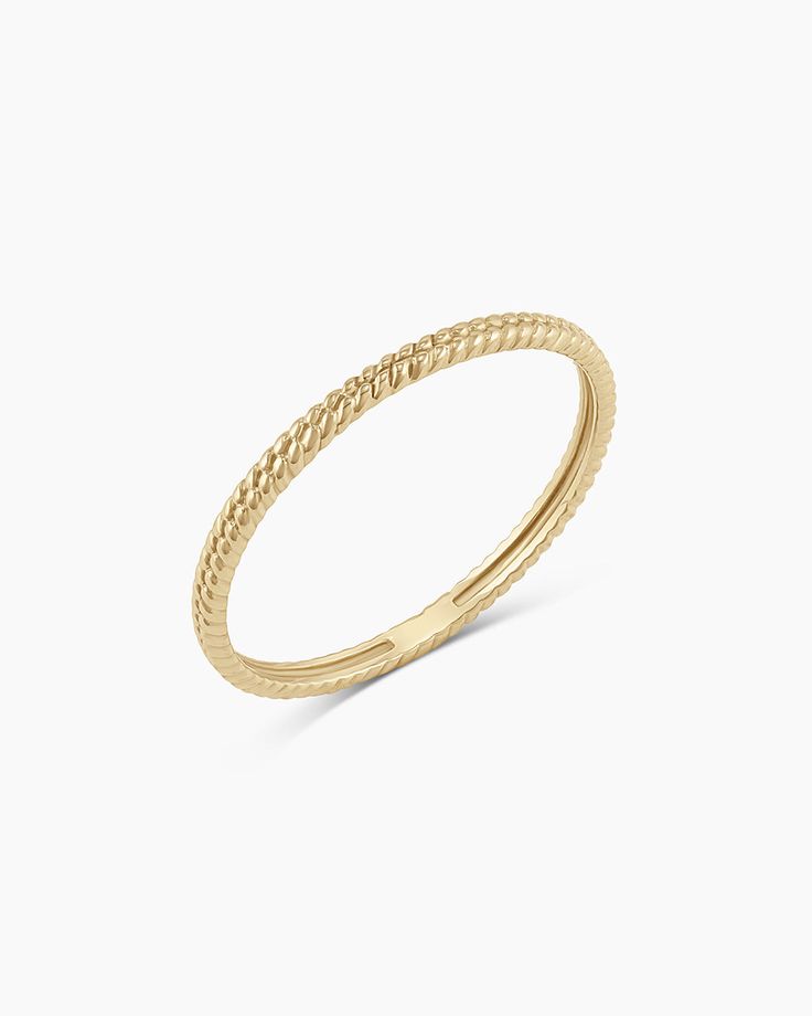 Venice Ring in 5 k Solid Gold, Women's by gorjana Adjustable Round Jewelry With Modern Twist, Adjustable Round Jewelry With A Modern Twist, Adjustable Round Modern Twist Jewelry, Fine Jewelry 14k Gold-filled Open Ring, Tarnish Resistant 14k Gold Filled Open Ring, 14k Gold Open Ring Jewelry For Promise, Stackable 14k Gold Open Ring Bands, 14k Gold Stamped Hoop Jewelry, Stackable Jewelry With Round Band