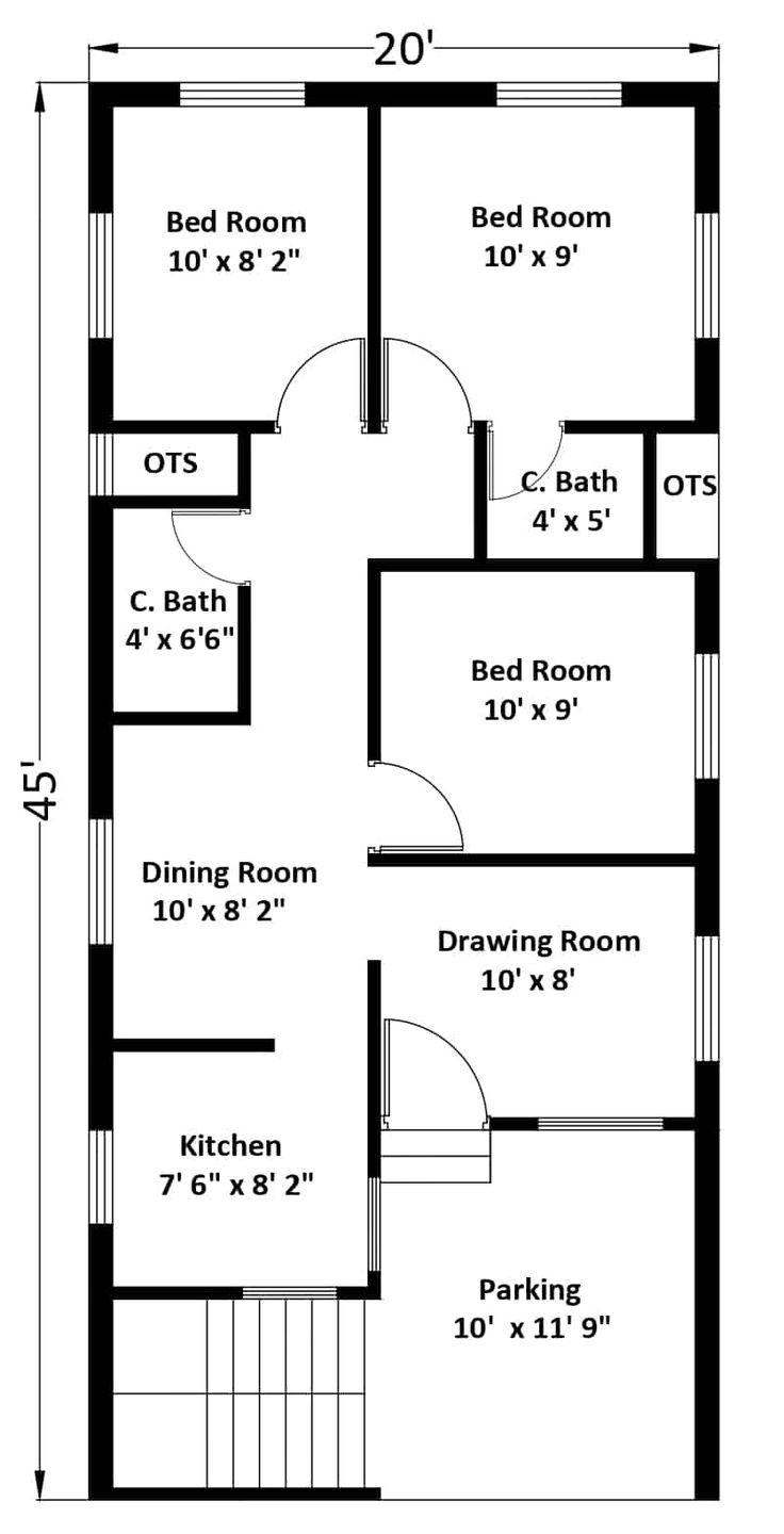 the floor plan for a two bedroom house